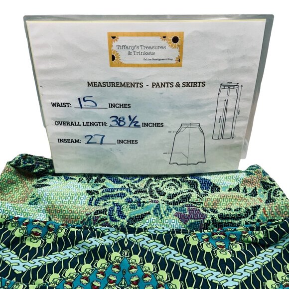 LuLaRoe Leggings Womens Tall & Curvy Green Flowered and Green Kermit - Picture 7 of 7